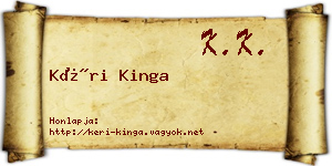 Kéri Kinga névjegykártya