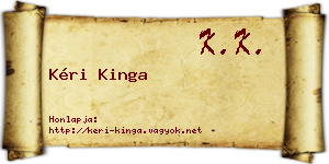 Kéri Kinga névjegykártya